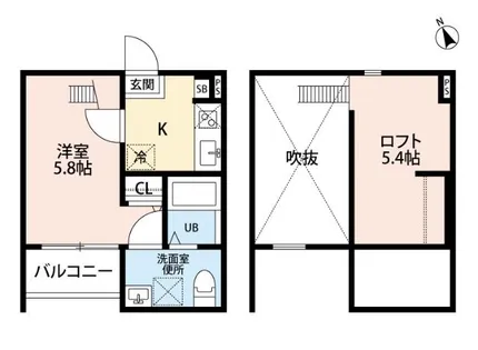 Miisa2nd(ミーサセカンド)【1階】の間取り