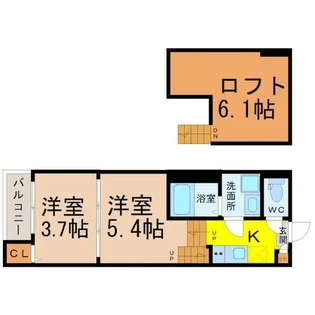 メサージュ八反【203号室】の間取り