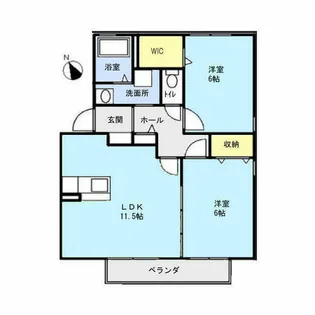 ディアコート松栄B棟【201号室】の間取り