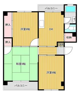 茶売団地2号棟【3階】の間取り