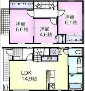 愛知県知立市八ツ田町久根ノ内【一戸建】の間取り