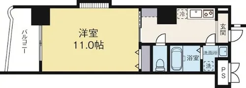 福岡県福岡市博多区中洲5丁目【マンション】の間取り