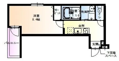 フジパレス東桜木町ウエスト【1階】の間取り