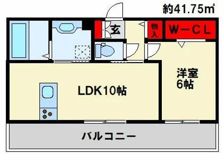 モンステラ朽網駅前【2階】の間取り