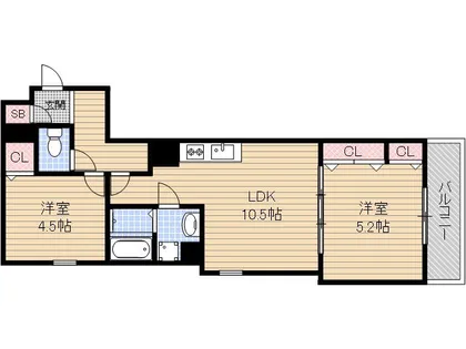 セレニティ豊川A棟【204号室】の間取り