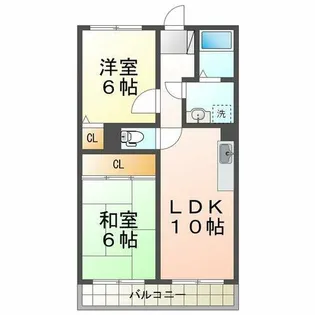 有瀬グランドハイツ【4階】の間取り