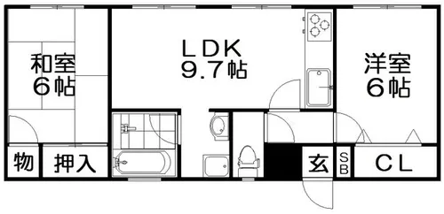 富尾マンション【3階】の間取り