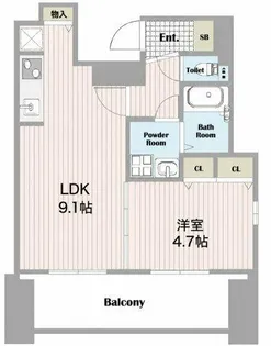 サムティ北浜大手通【13階】の間取り