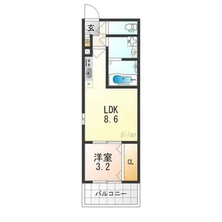 ジーメゾン京都梅津【1階】の間取り