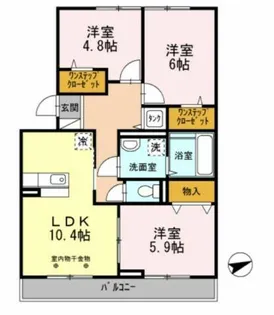 セジュールアカネ B棟【1階】の間取り