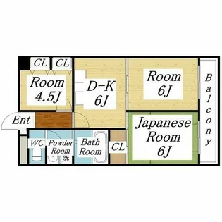 サンリッツ巽【5階】の間取り
