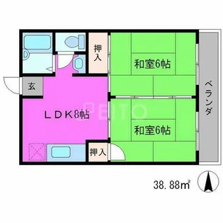 ヴィラージュ岩倉【1階】の間取り
