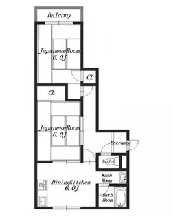 オークヒルズ大淀壱番館【2階】の間取り