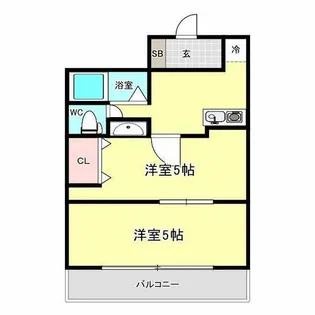 大阪ドームインながほり【2階】の間取り