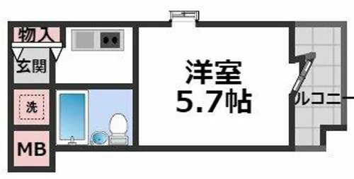 リエス天王寺東【1階】の間取り