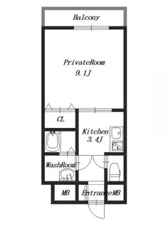 オリエンタル橿原【3階】の間取り