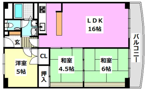 南茨木駅前ハイタウンK棟【1007号室】の間取り