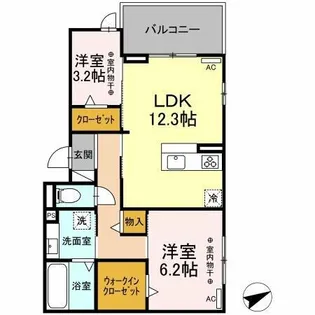 エイペックス大師堂前【3階】の間取り