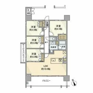 プレサンスロジェ三河安城CL【4階】の間取り
