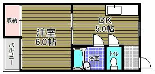 1DKの間取り画像