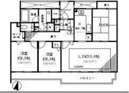パークハウスガーデン梅園北館【2階】の間取り