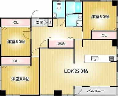 Y’s BLDG(ワイズビルディング)【3階】の間取り