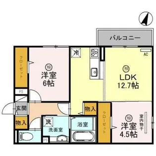 兵庫県明石市魚住町錦が丘3丁目【アパート】の間取り