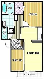 エクレール天美我堂【2階】の間取り