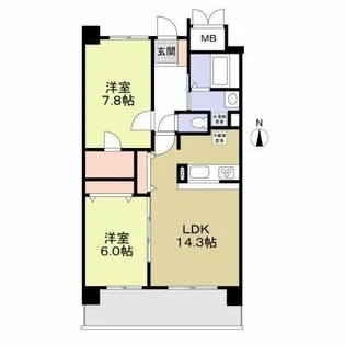 フィール清船【6階】の間取り