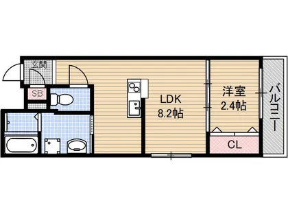 リアコート千里丘ⅠNORTH【209号室】の間取り