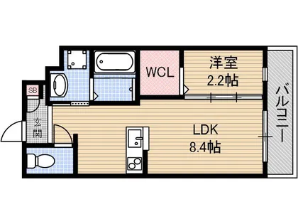 リアコート千里丘ⅠNORTH【302号室】の間取り
