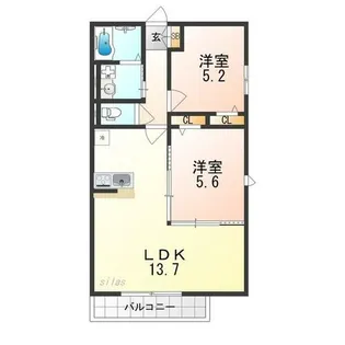 コートボナールⅢ【1階】の間取り