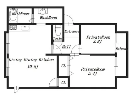 エクセル青垣B棟【1階】の間取り