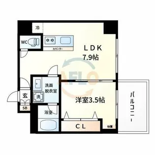 ブエナビスタ難波サウスタワー【11階】の間取り