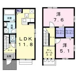 ローズガーデンB【1階】の間取り