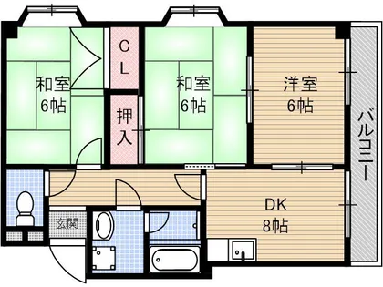 ハピネスハイツ【606号室】の間取り