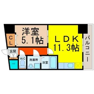 CLAIR HEIWA(クレールヘイワ)【6階】の間取り
