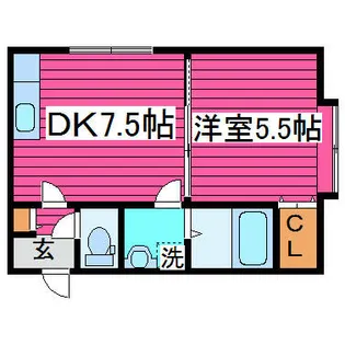 ピースコール34【101号室】の間取り
