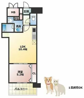 スプランディッド京橋EAST【9階】の間取り