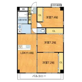 エトワールミツワ【2階】の間取り