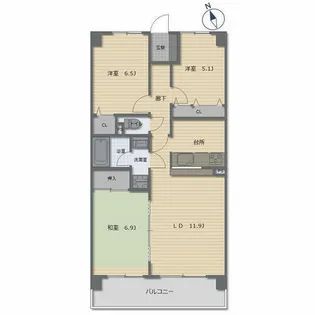 ダイアパレス知立II 404号室【404号室】の間取り