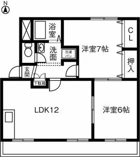 花の木農住団地竹花ハイツ【201号室】の間取り