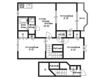ボンヌシャンスハイム【2階】の間取り