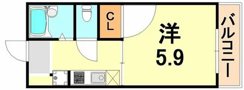 ハイツ子午線【1階】の間取り