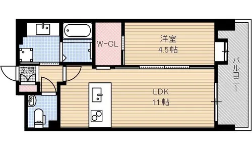 ヴェルドゥール南茨木【1006号室】の間取り