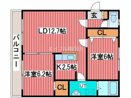香風館壱番館【2階】の間取り