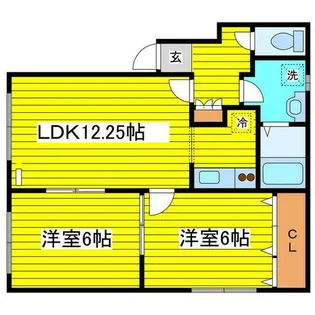 グランメール北11条【102号室】の間取り