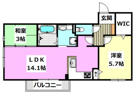 プレジール小野原【202号室】の間取り