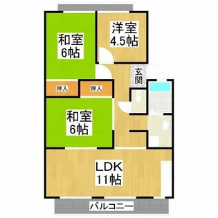 アーバンハイツ錦【2階】の間取り