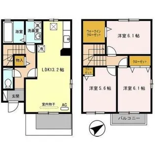 兵庫県神戸市垂水区向陽2丁目【テラスハウス】の間取り